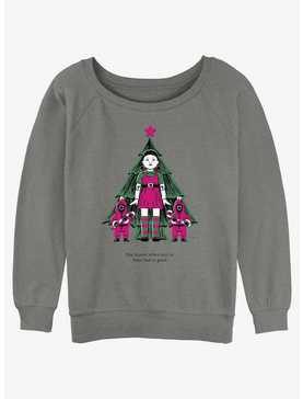 Squid Game Christmas Young-Hee Doll Knows Girls Slouchy Sweatshirt, , hi-res