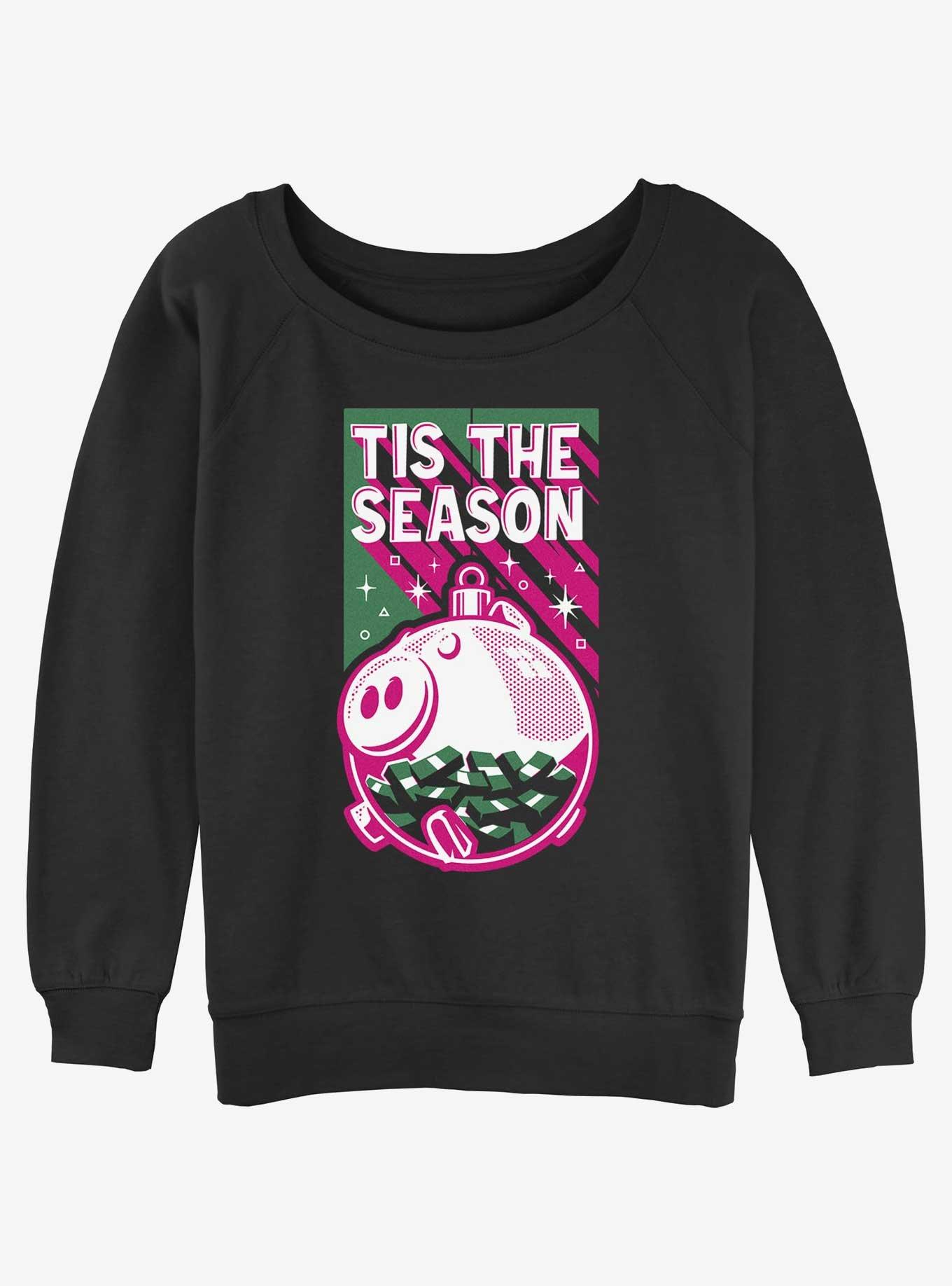 Squid Game Tis The Season Money Bank Girls Slouchy Sweatshirt, BLACK, hi-res