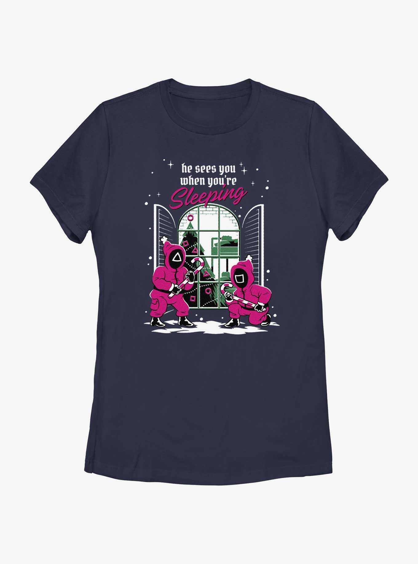 Squid Game All Seeing Pink Soldiers Christmas Womens T-Shirt, , hi-res