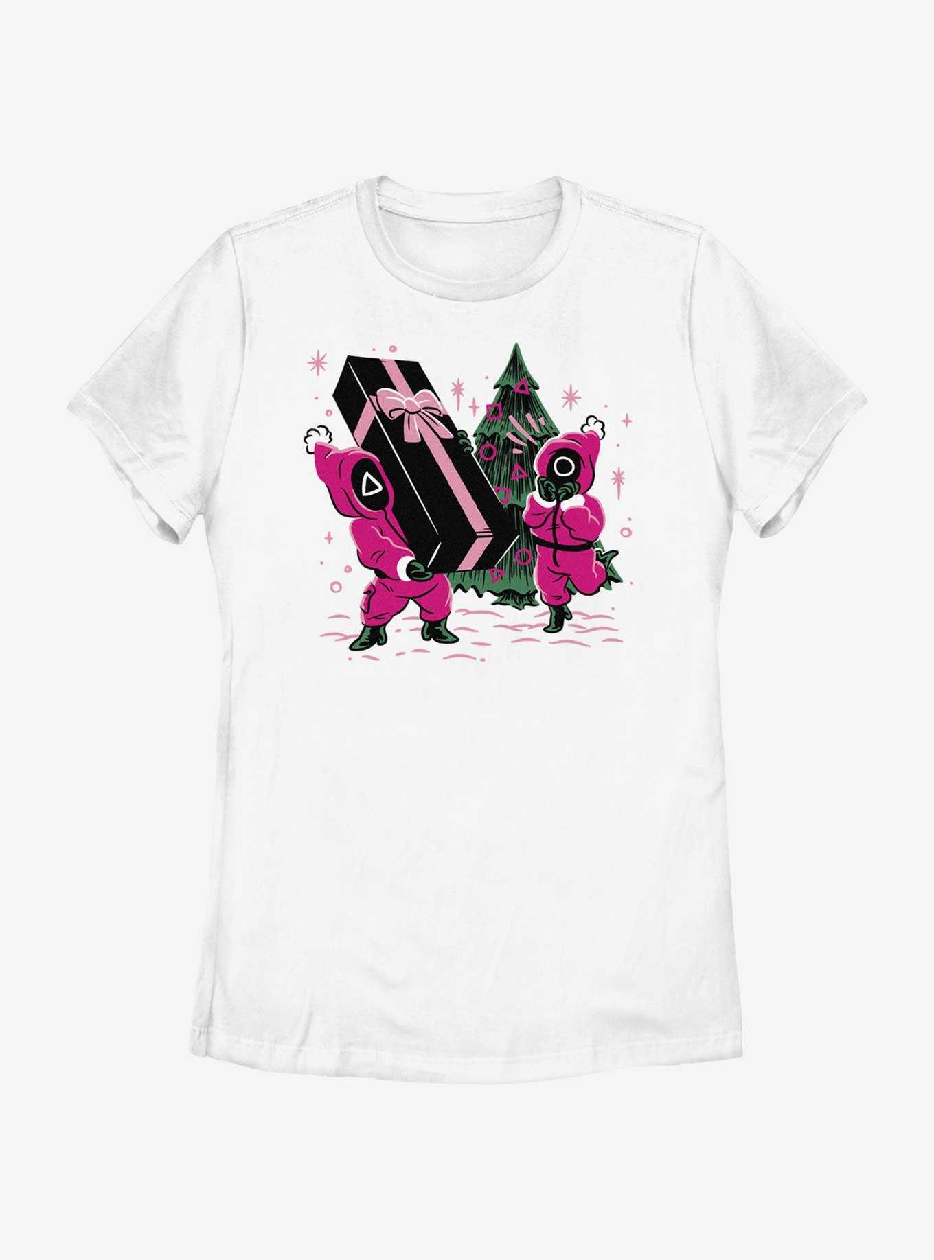 Squid Game Holiday Presents Pink Soldiers Womens T-Shirt, , hi-res