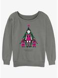 Squid Game Christmas Young-Hee Doll Knows Womens Slouchy Sweatshirt, GRAY HTR, hi-res