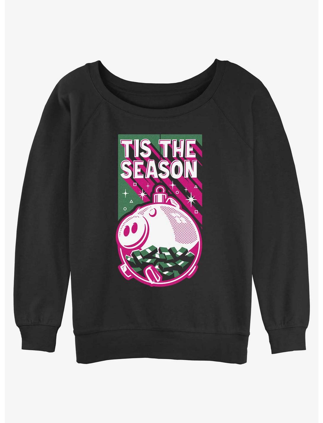 Squid Game Tis The Season Money Bank Womens Slouchy Sweatshirt, BLACK, hi-res