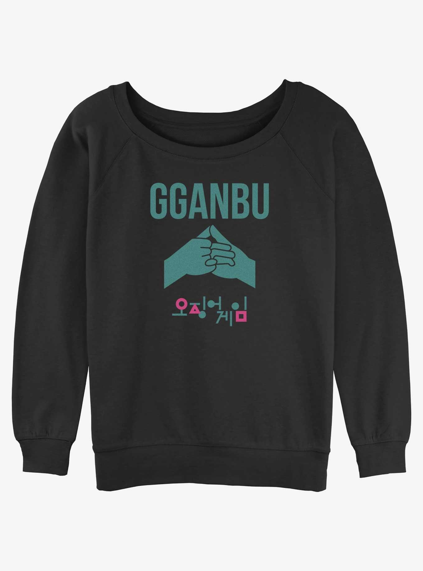 Squid Game Gganbu Buddies Womens Slouchy Sweatshirt, BLACK, hi-res