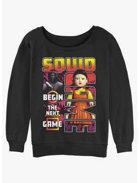 Squid Game Masked Man and Young-Hee Doll Star The Next Game Womens Slouchy Sweatshirt, , hi-res