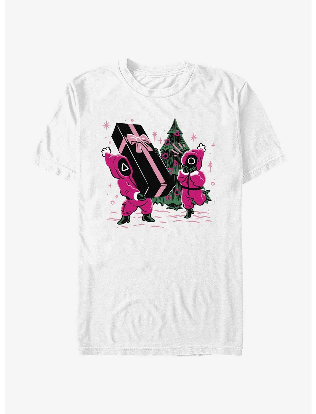 Squid Game Holiday Presents Pink Soldiers T-Shirt, WHITE, hi-res
