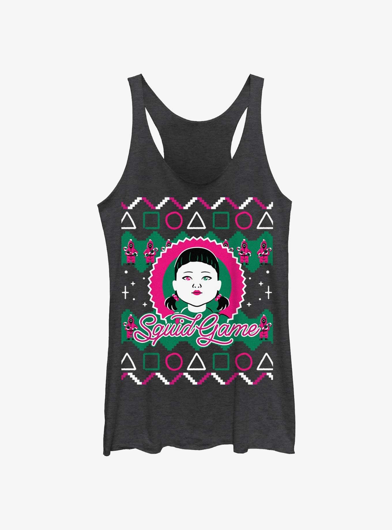 Squid Game Young-Hee Doll Ugly Christmas Womens Tank Top, , hi-res