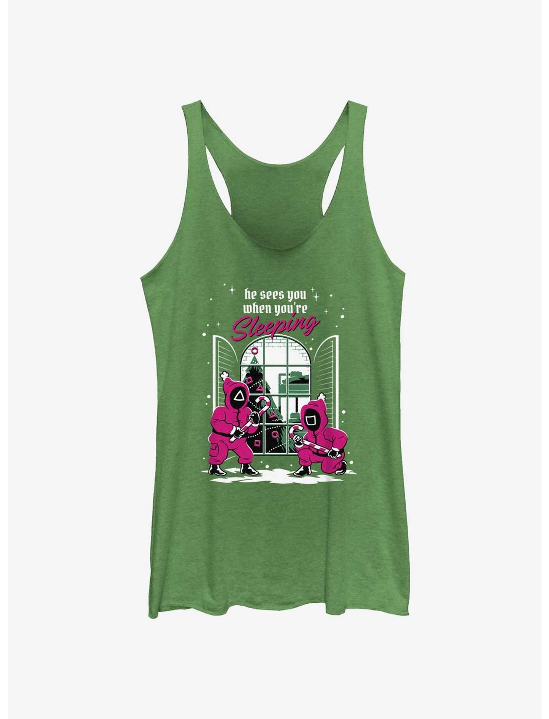 Squid Game All Seeing Pink Soldiers Christmas Womens Tank Top, ENVY, hi-res