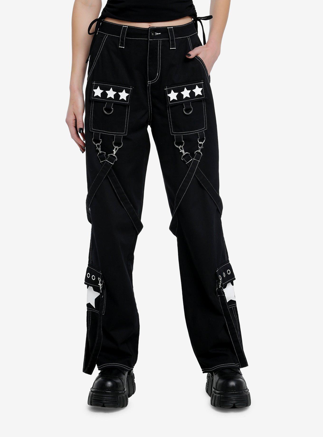 Black Stars & Straps Girls Skate Pants, , hi-res