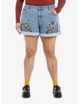 Thorn & Fable Ghost Sunflower Mom Shorts Plus Size, , hi-res