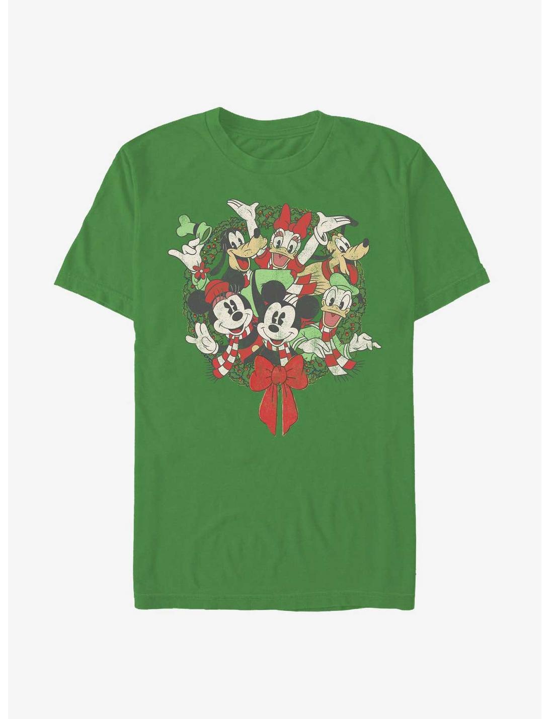 Disney Mickey Mouse Mickey & Friends Christmas Wreath T-Shirt, KELLY, hi-res