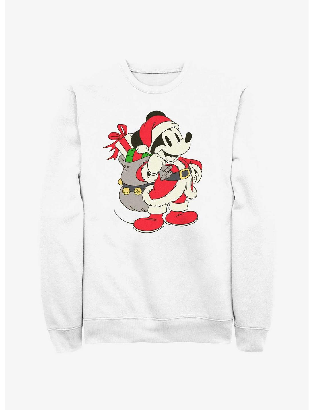 Disney Mickey Mouse Santa Mickey Sweatshirt, WHITE, hi-res
