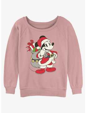 Disney Mickey Mouse Santa Mickey Girls Slouchy Sweatshirt, , hi-res