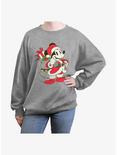 Disney Mickey Mouse Santa Mickey Girls Oversized Sweatshirt, HEATHER GR, hi-res