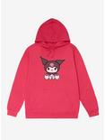 Kuromi Sitting Portrait French Terry Hoodie, HELICONIA HEATHER, hi-res
