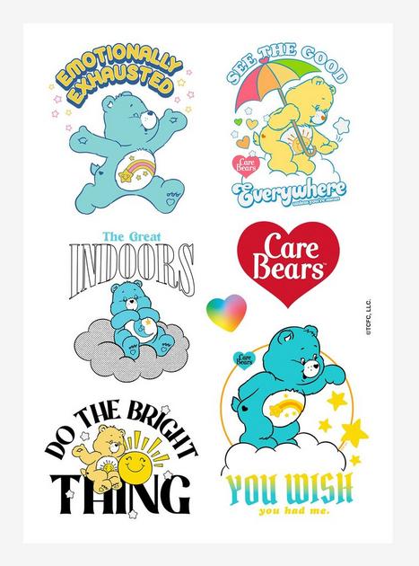 Care Bears Emotionally Exhausted Sticker Sheet WHITE BoxLunch