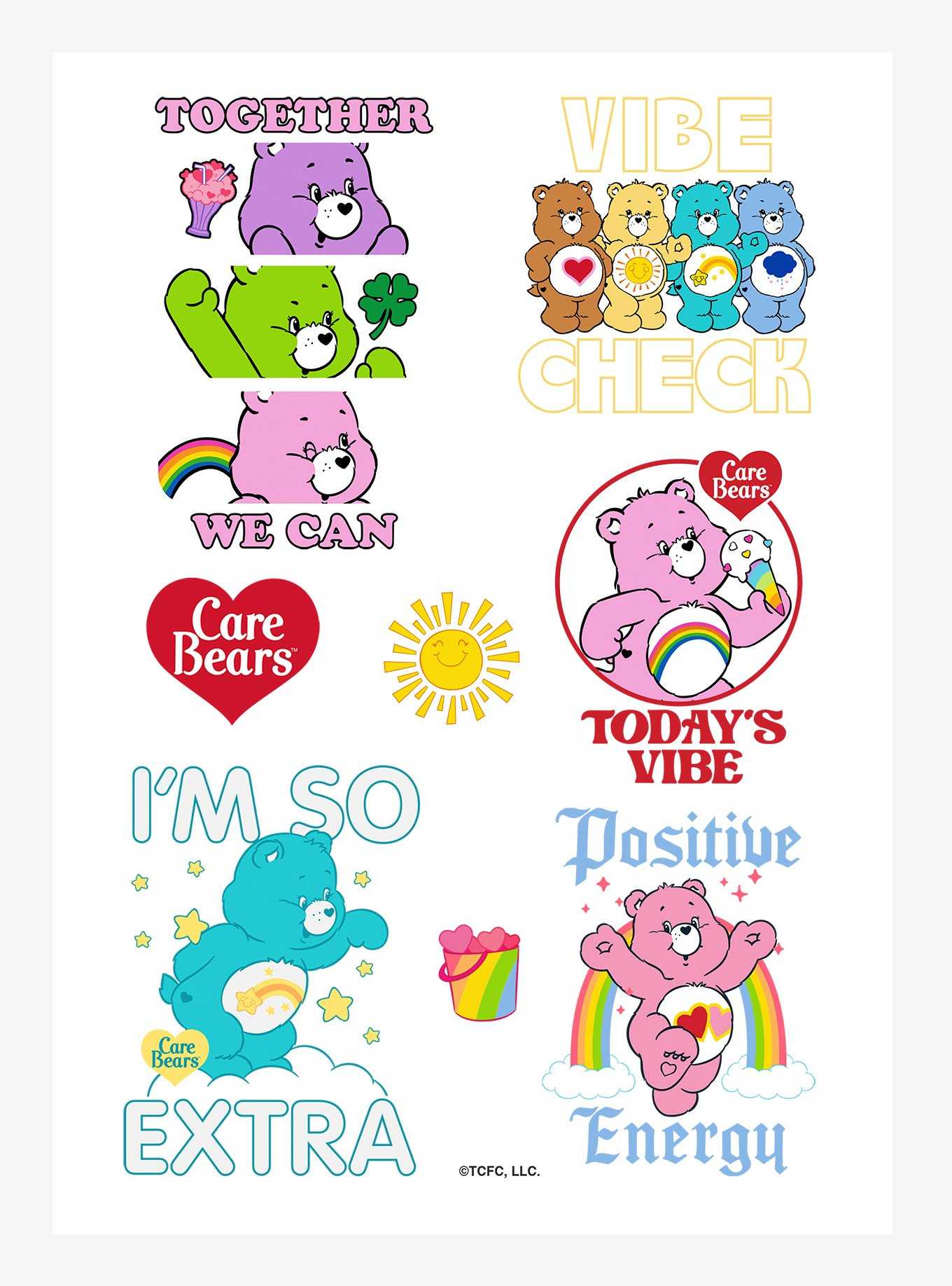 Care Bears Stickers, Single Package has 3 Sheets and 69 Stickers