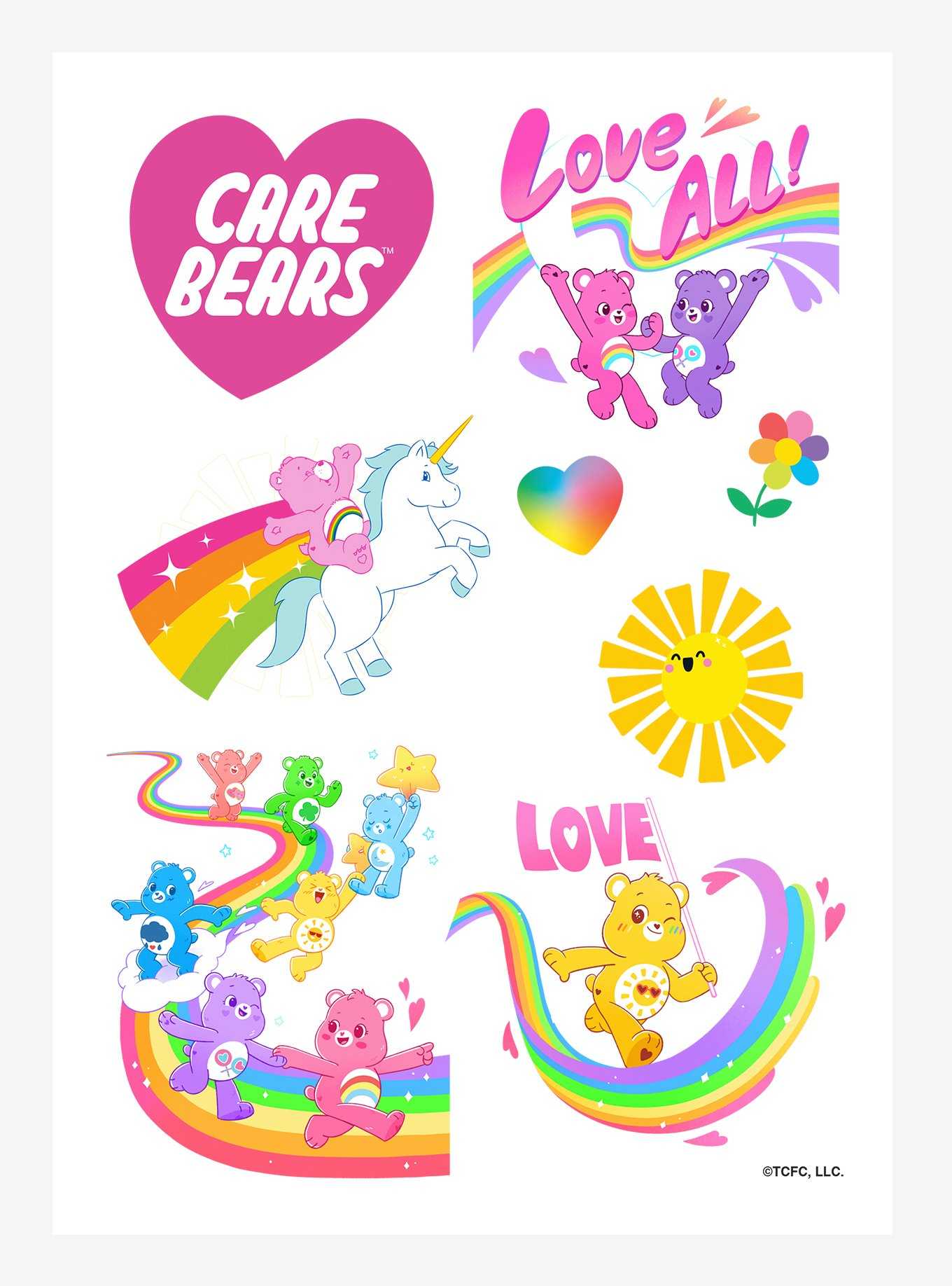 Care Bears Love All Rainbow Sticker Sheet, , hi-res