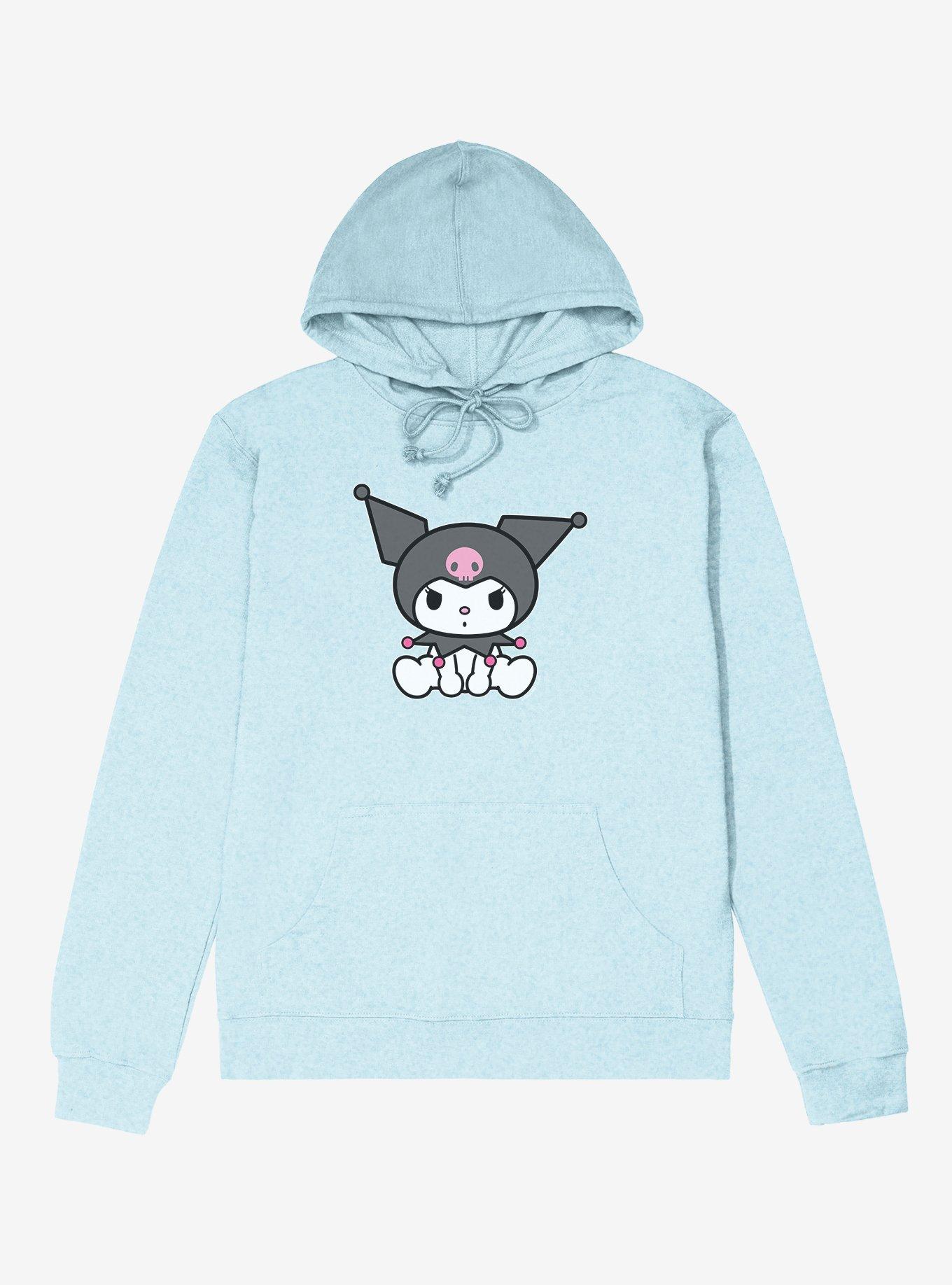 Kuromi Sitting Portrait Lightweight Hoodie - BLUE | Hot Topic