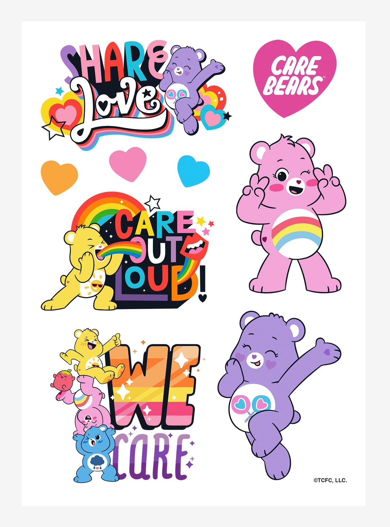 Care Bears We Care Sticker Sheet - WHITE