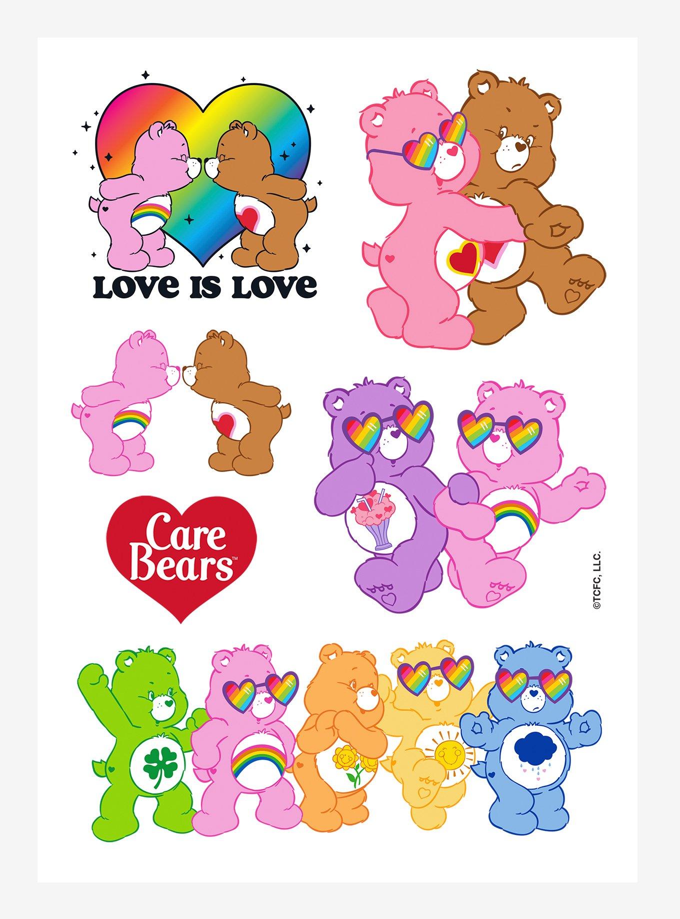 Care Bears Love Is Love Sticker Sheet - WHITE | Hot Topic