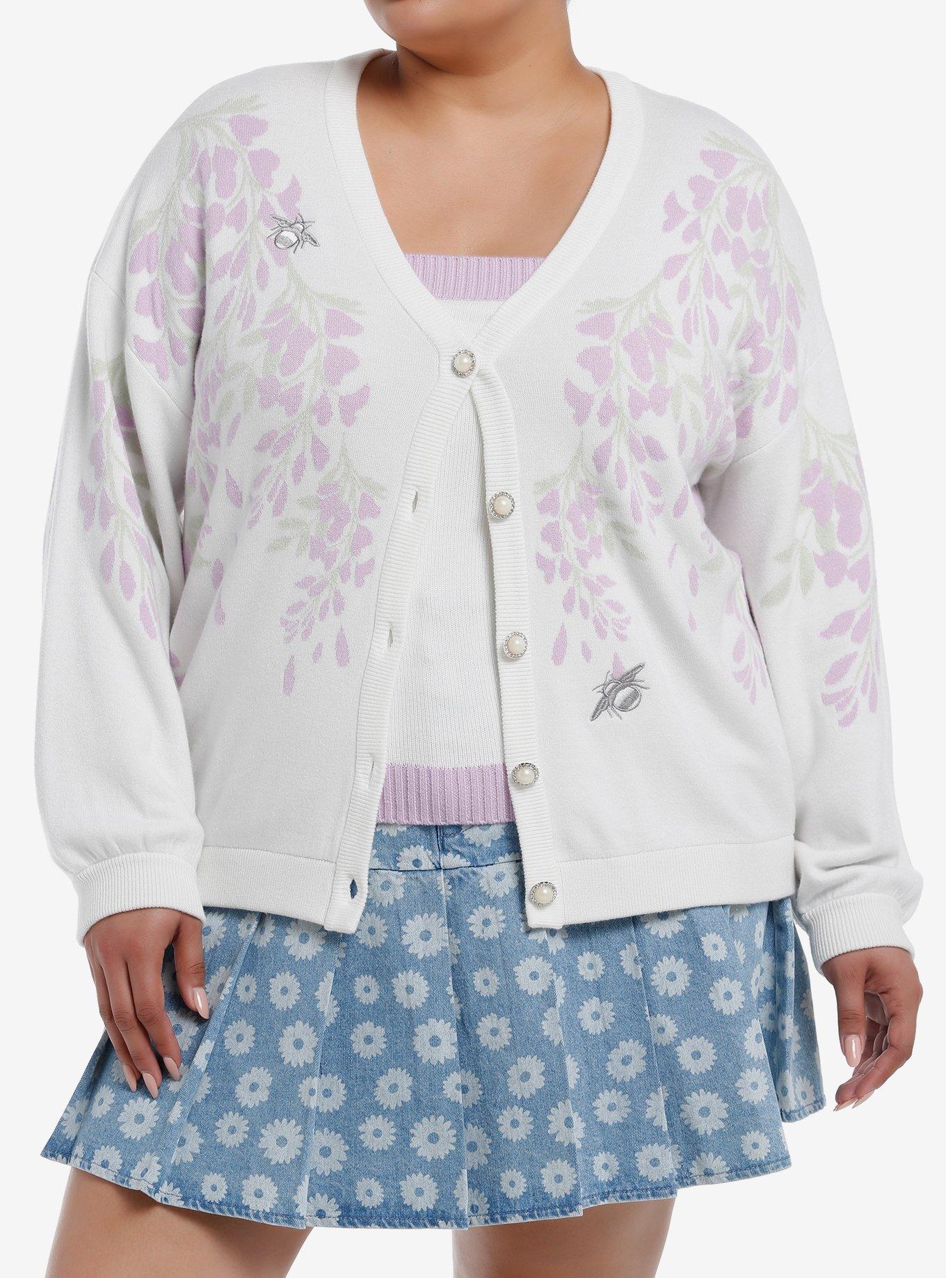 Her Universe Bridgerton Wisteria Girls Cardigan Plus Size, , hi-res