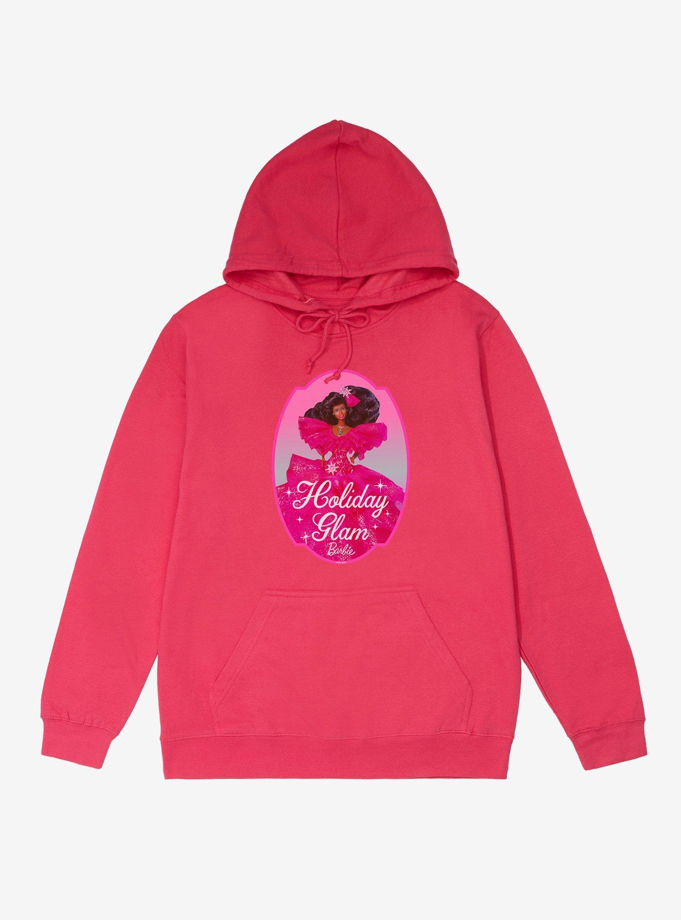 Barbie Holiday Glam French Terry Hoodie, HELICONIA HEATHER, hi-res