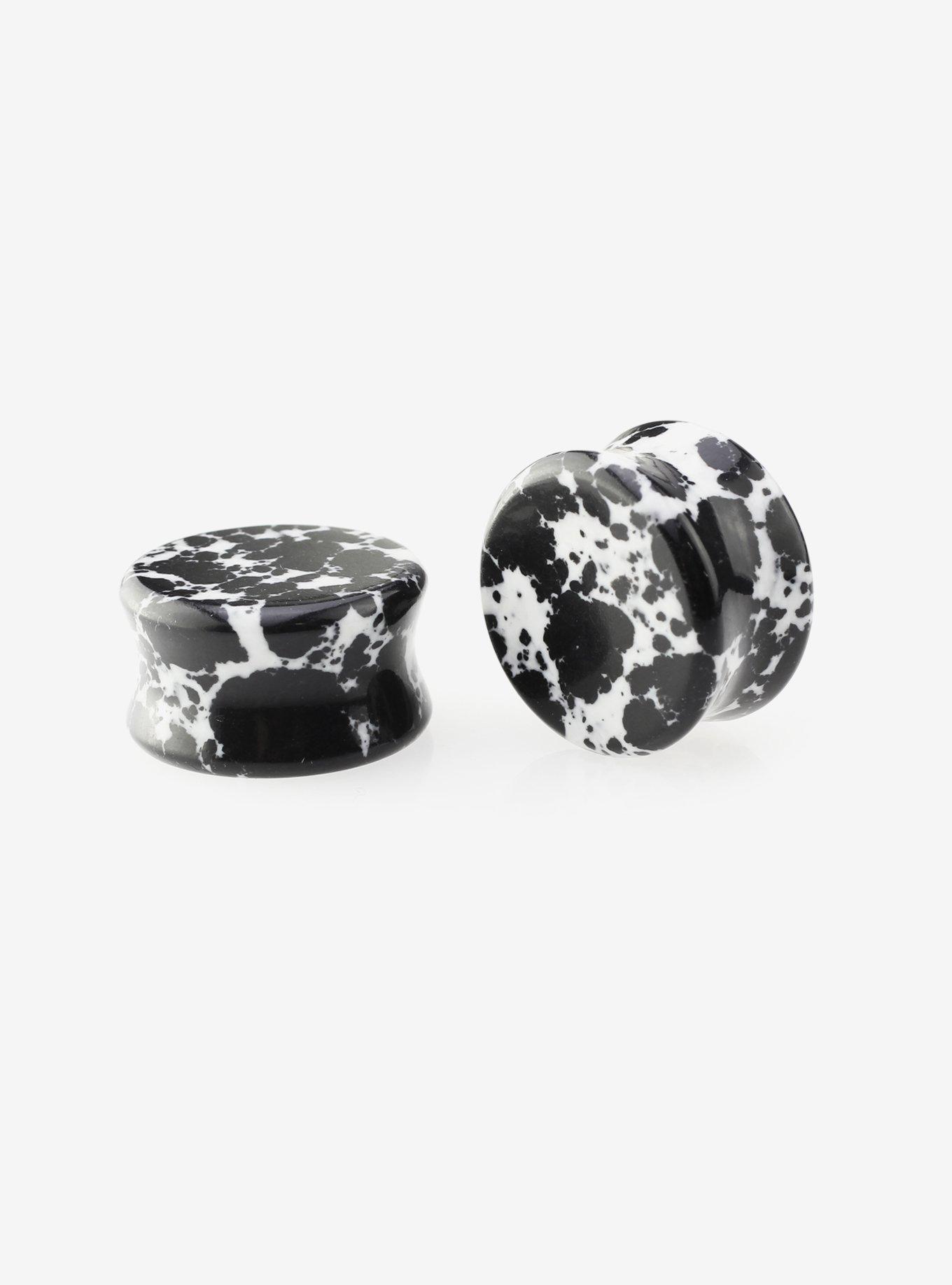 Stone Black Imperial Jasper Crackle Plug 2 Pack, MULTI, hi-res