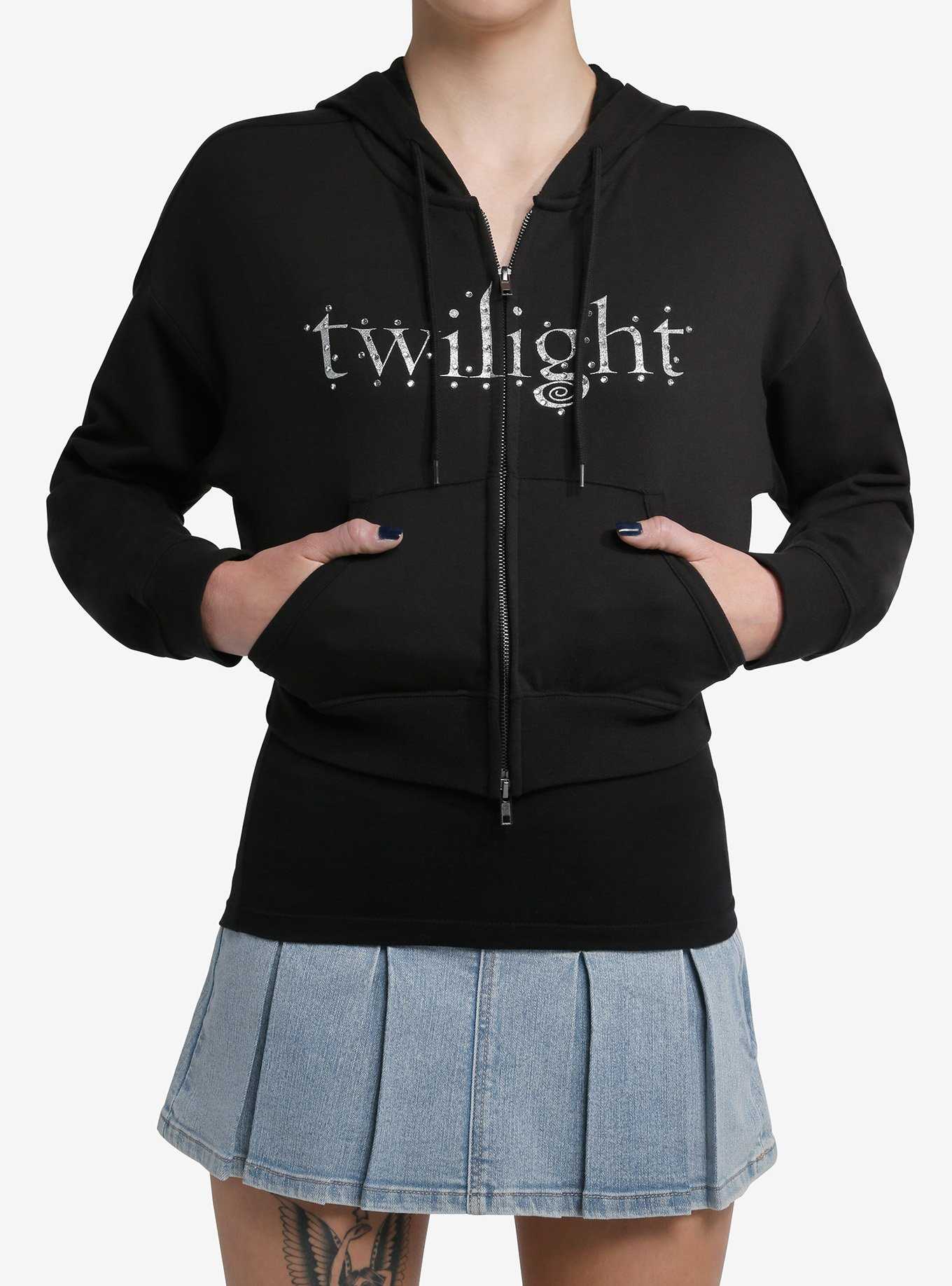 The Twilight Saga Edward Rhinestone Girls Crop Hoodie, , hi-res