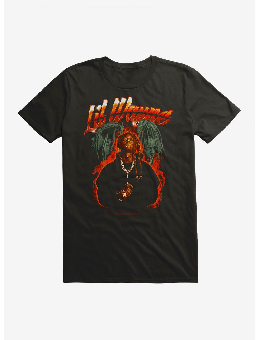 Lil Wayne Flames T-Shirt, BLACK, hi-res
