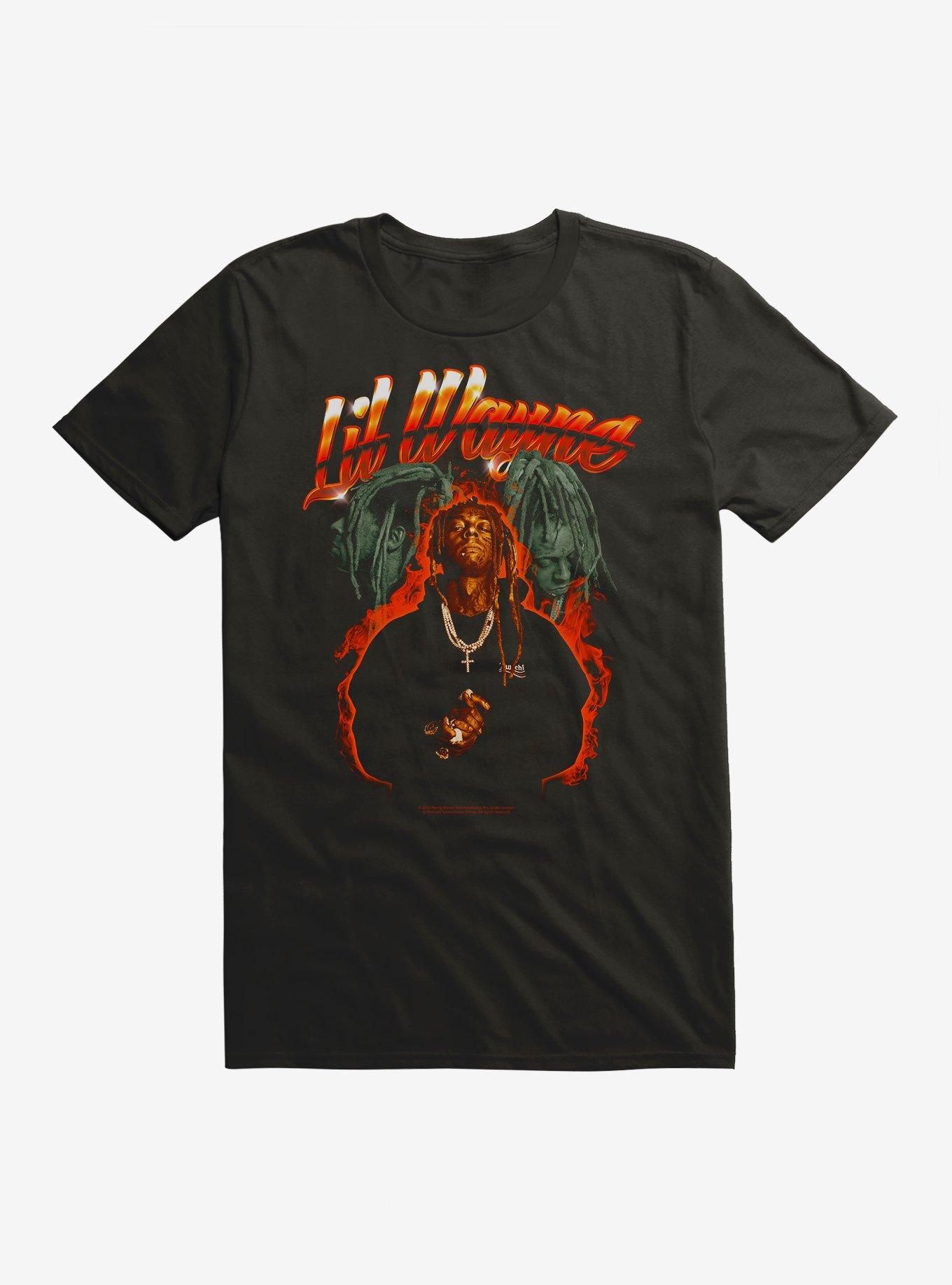 Lil Wayne Flames T-Shirt, BLACK, hi-res