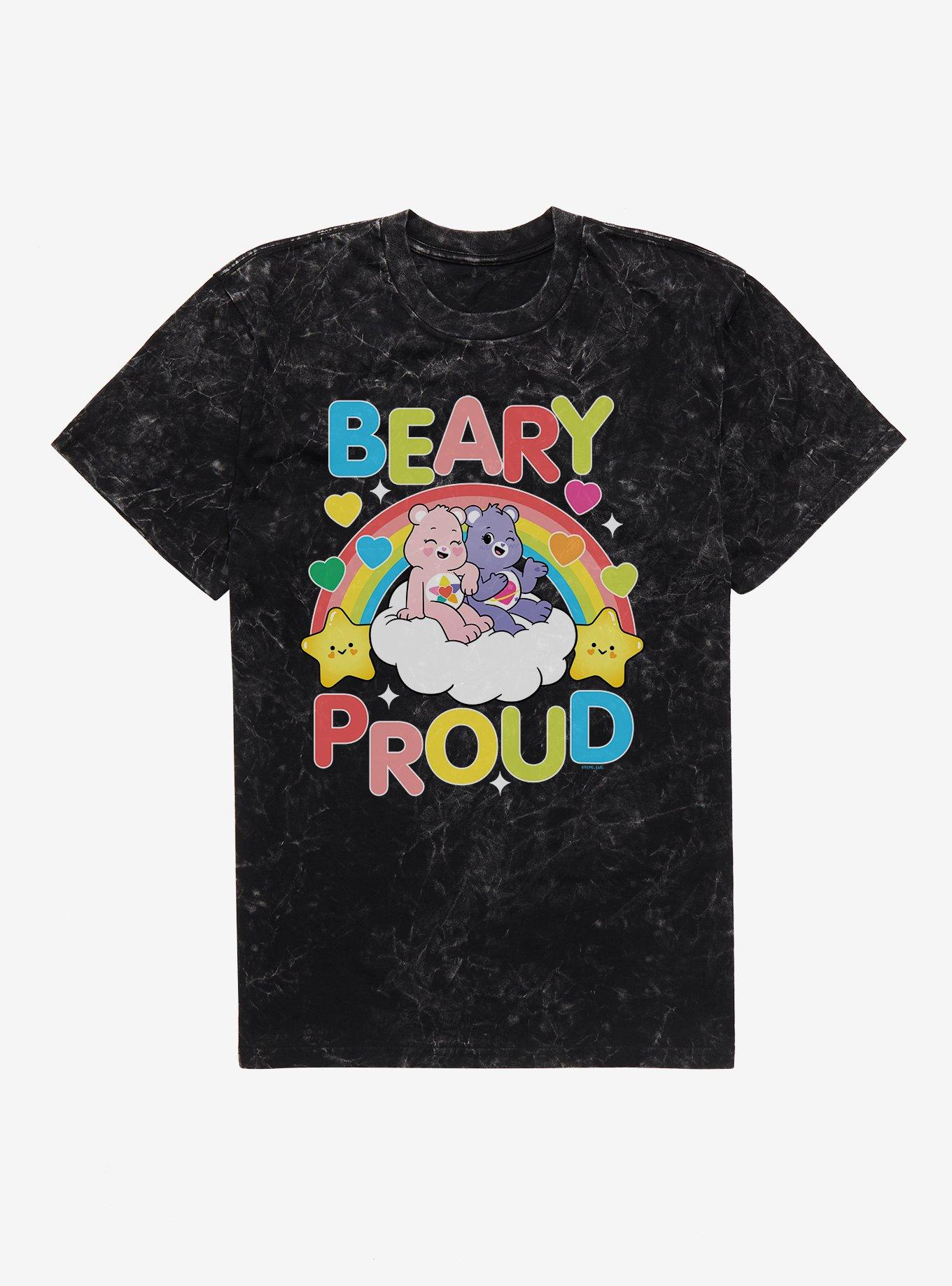 Care Bears True Heart Bear & Daydream Bear Beary Proud Mineral Wash T-Shirt, BLACK MINERAL WASH, hi-res