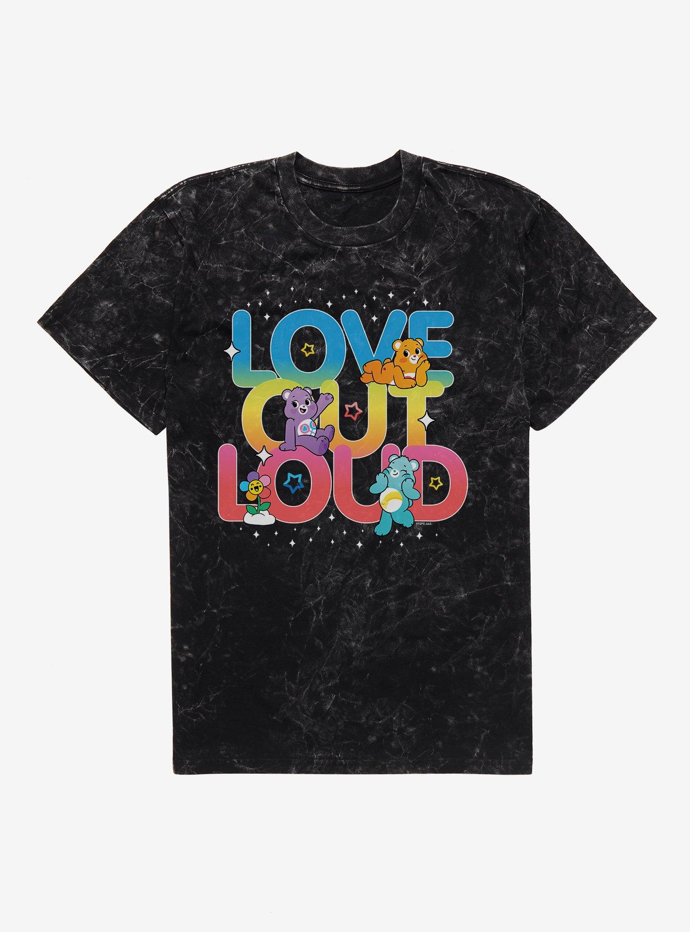 Care Bears Love Out Loud Mineral Wash T-Shirt, BLACK MINERAL WASH, hi-res