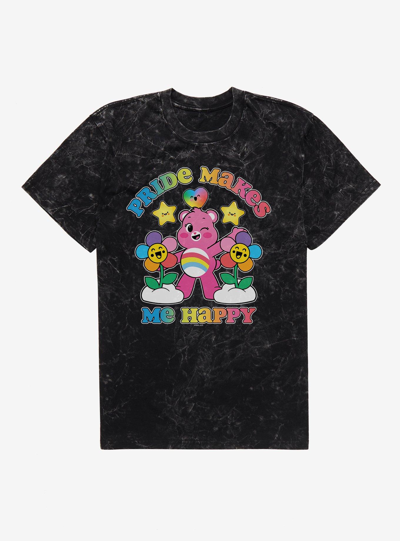 Care Bears Cheer Bear Pride Makes Me Happy Mineral Wash T-Shirt, , hi-res