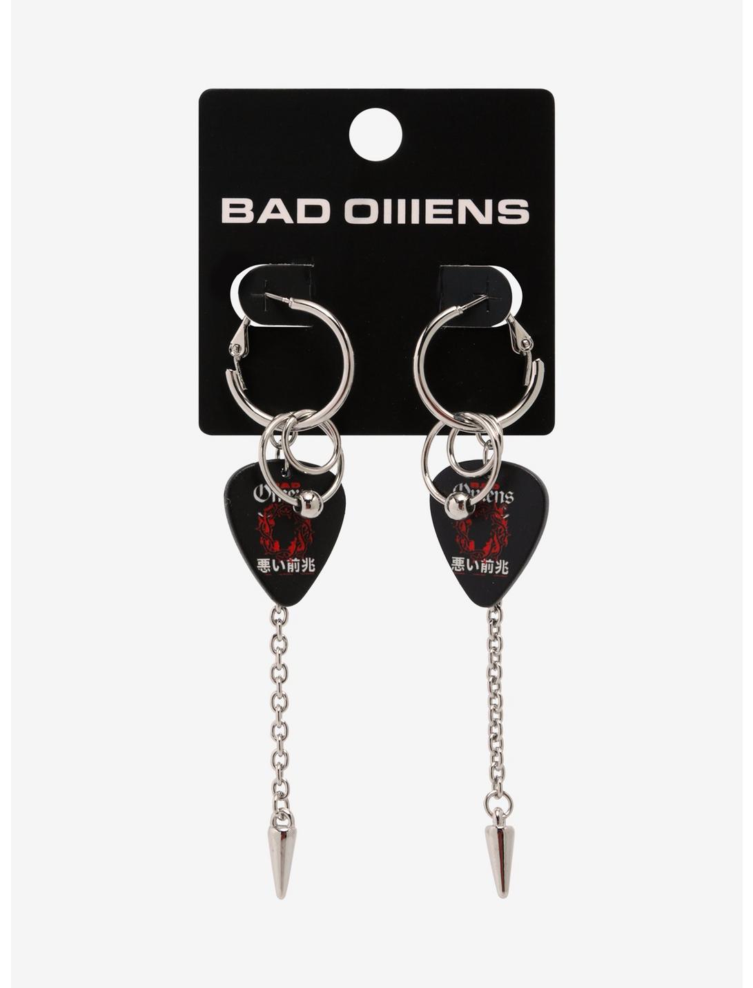 Bad Omens Guitar Pick Hoop Earrings, , hi-res