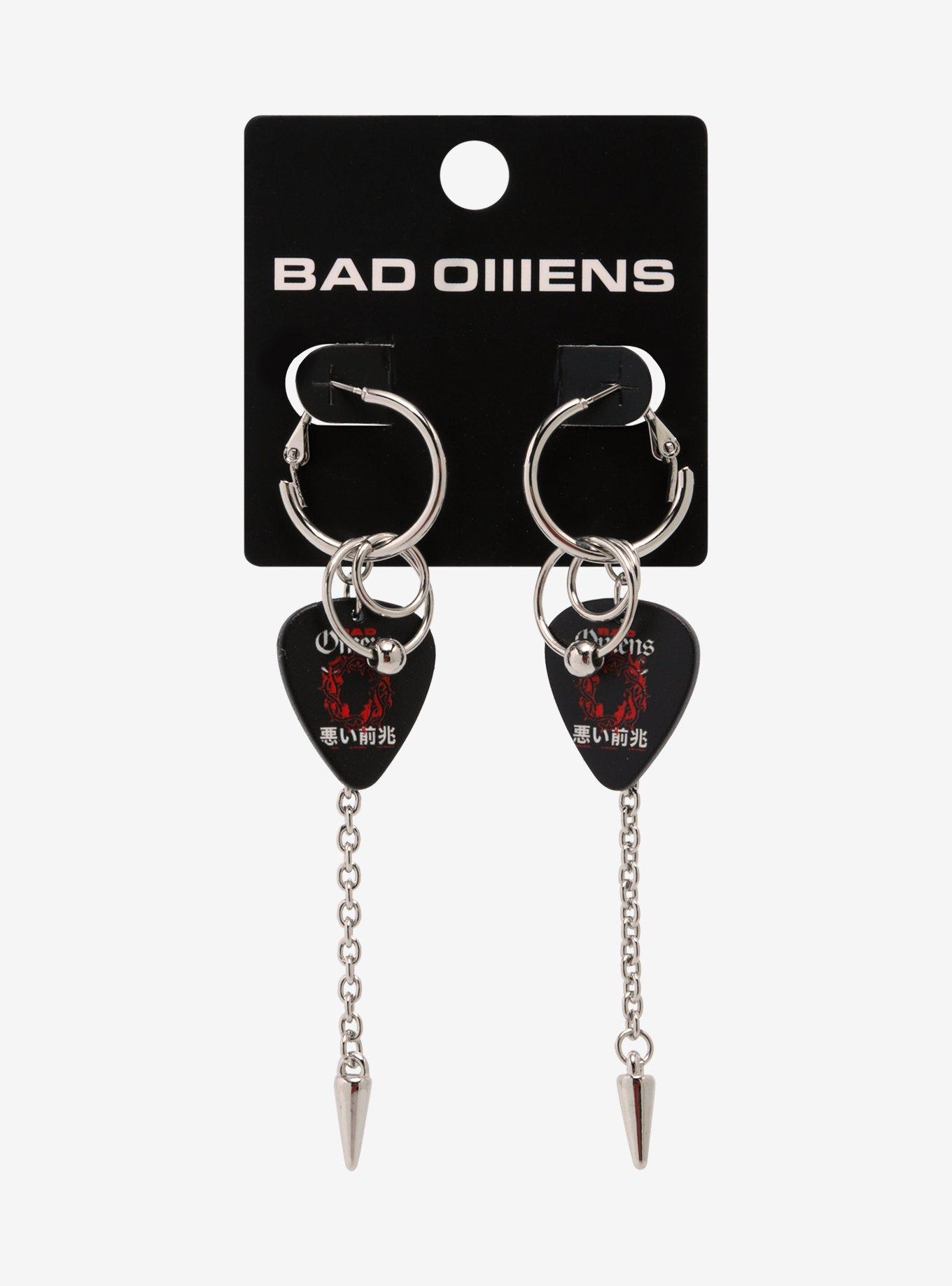 Bad Omens Guitar Pick Hoop Earrings, , hi-res