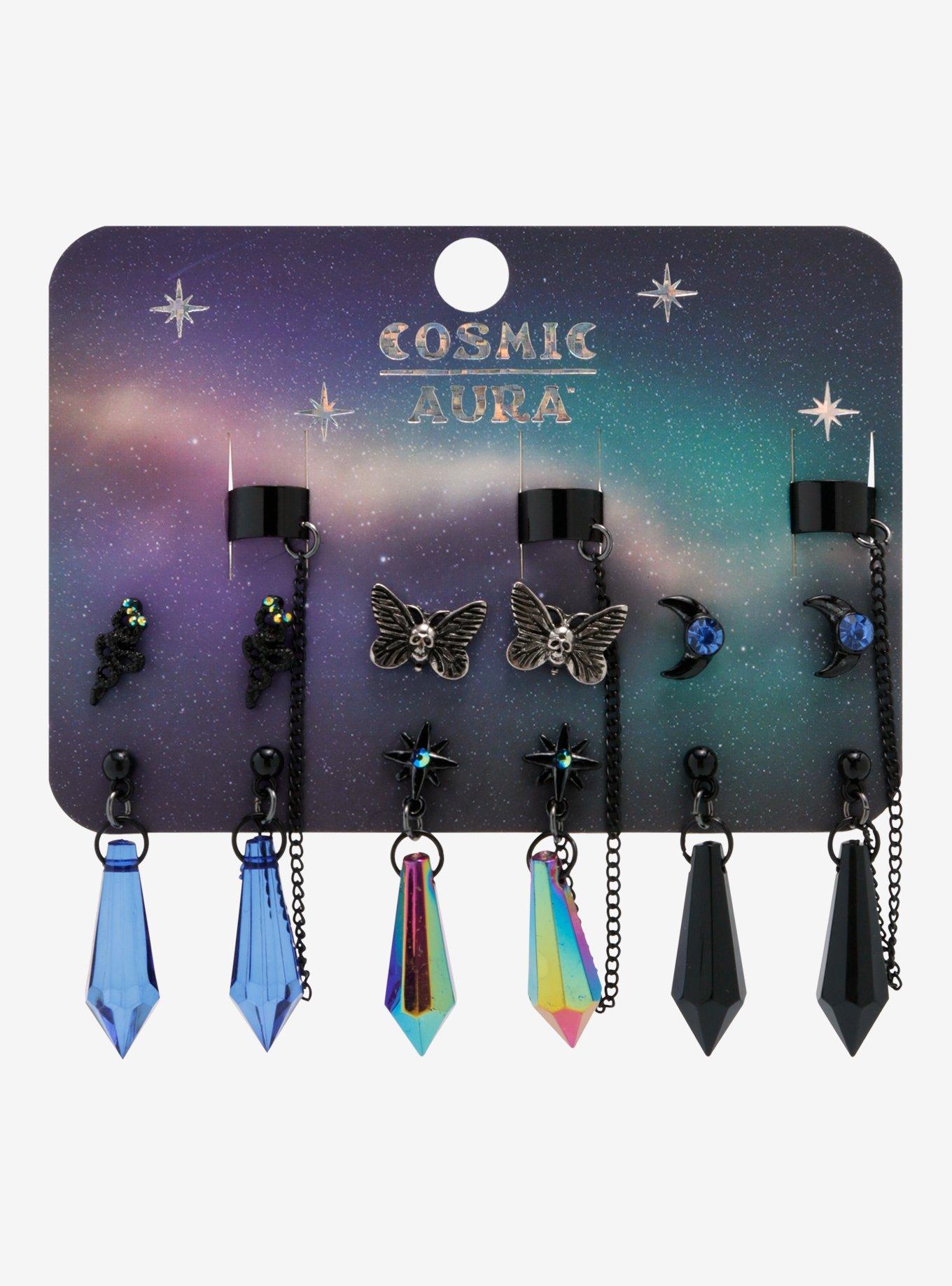 Cosmic Aura Mystical Crystal Cuff Earring Set, , hi-res