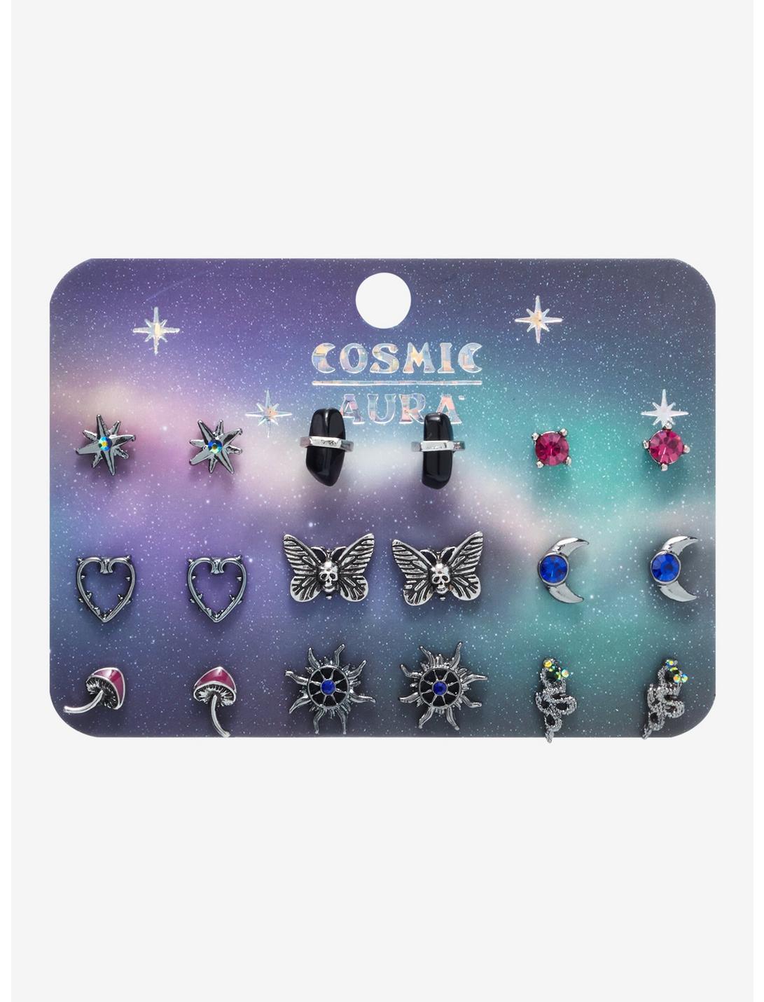 Cosmic Aura Witchy Celestial Creature Earring Set, , hi-res