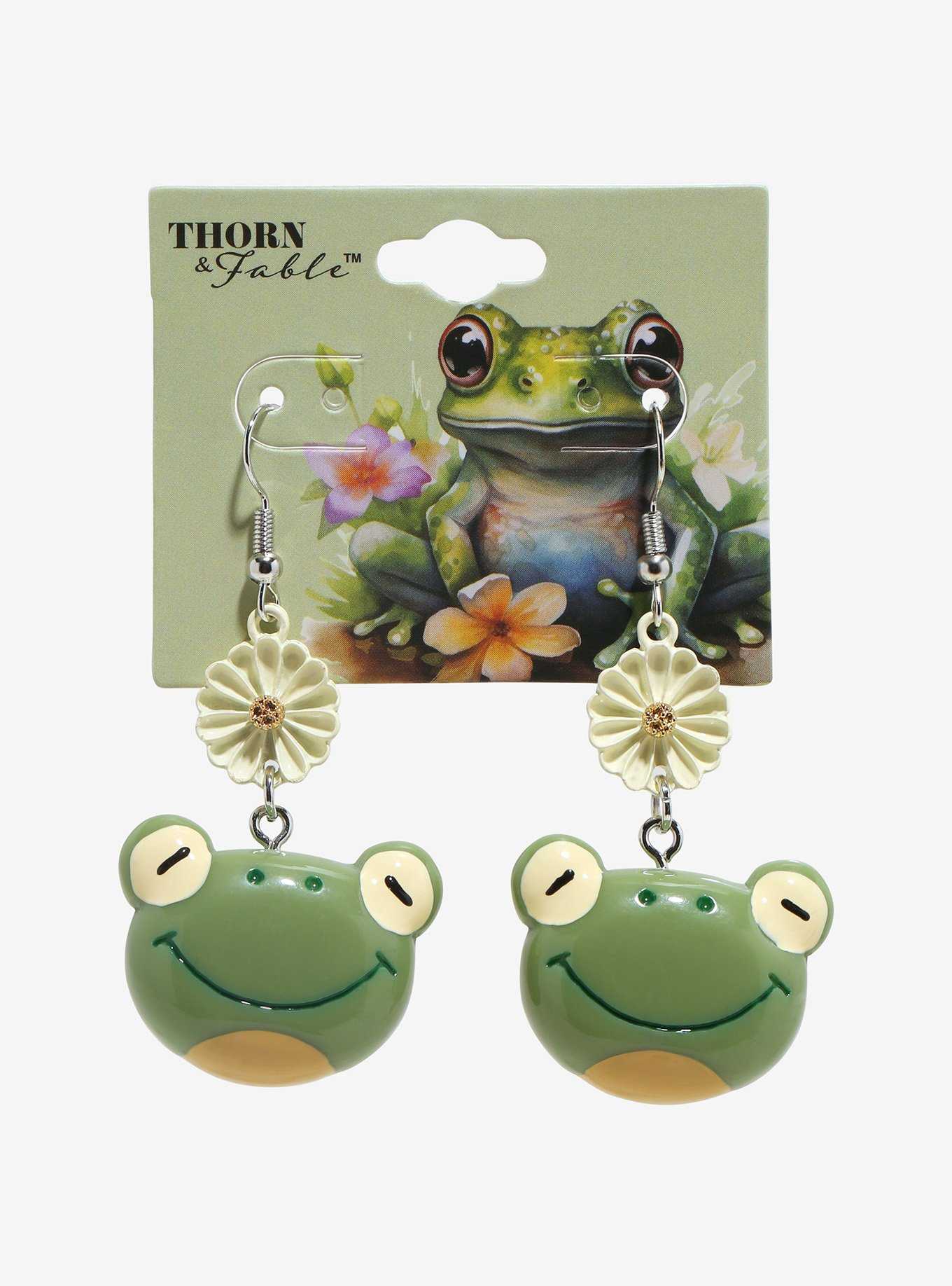 Thorn & Fable Frog Daisy Earrings, , hi-res