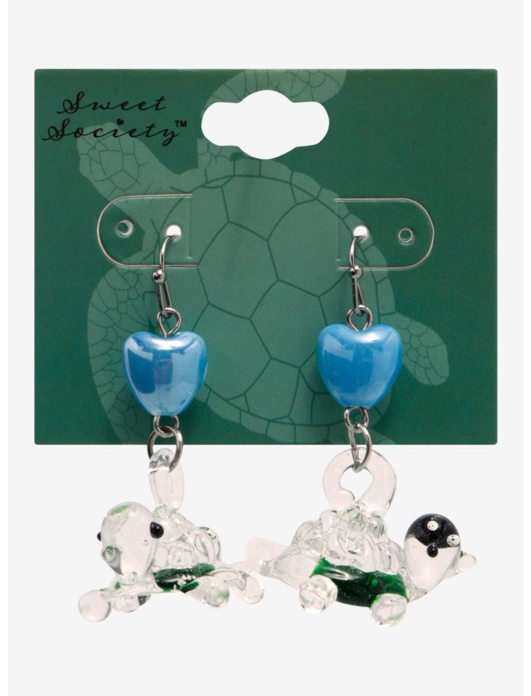 Sweet Society Glass Turtle Earrings, , hi-res