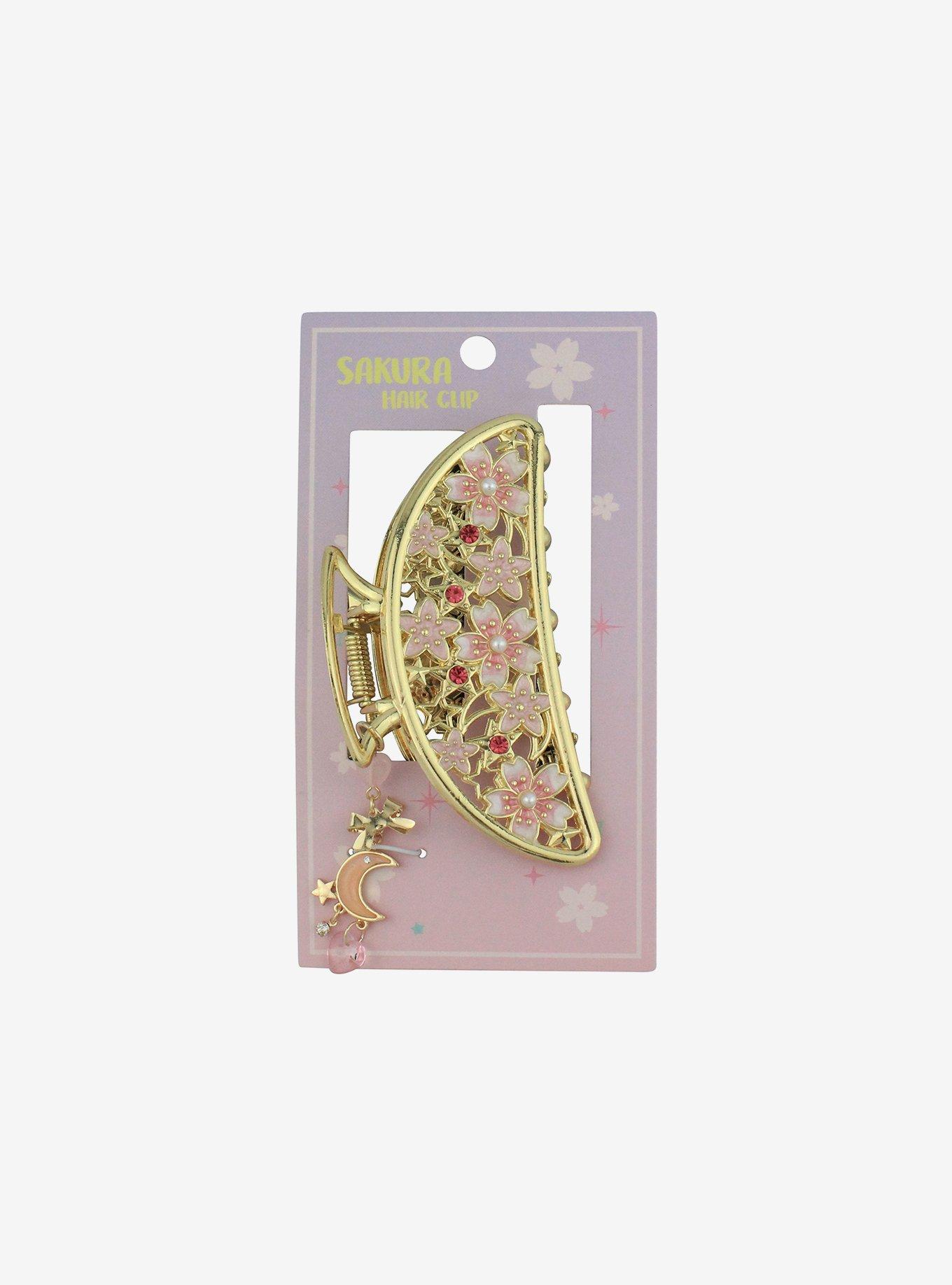 Sakura Moon Charm Claw Hair Clip, , hi-res