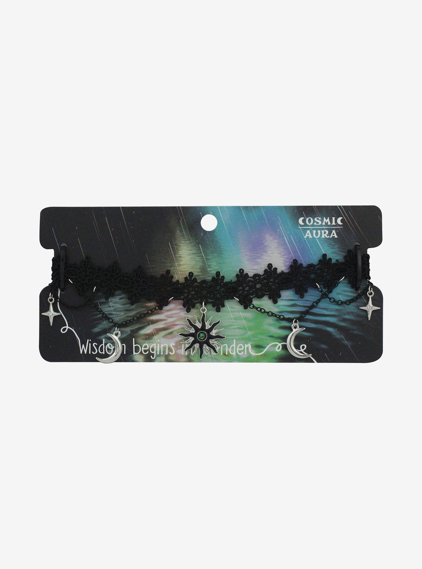 Cosmic Aura Black Lace Celestial Choker, , hi-res