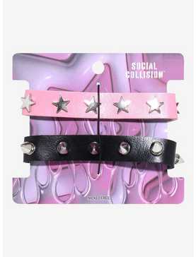 Social Collision Star & Spike Stud Cuff Bracelet Set, , hi-res