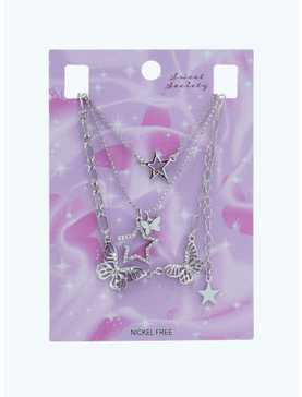 Sweet Society® Butterfly Star Bling Necklace Set, , hi-res