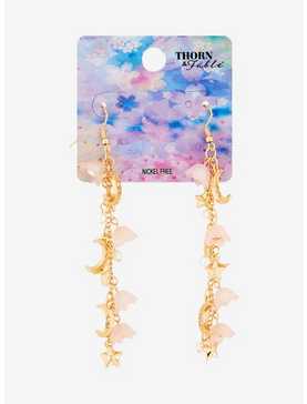 Thorn & Fable Celestial Sakura Drop Earrings, , hi-res