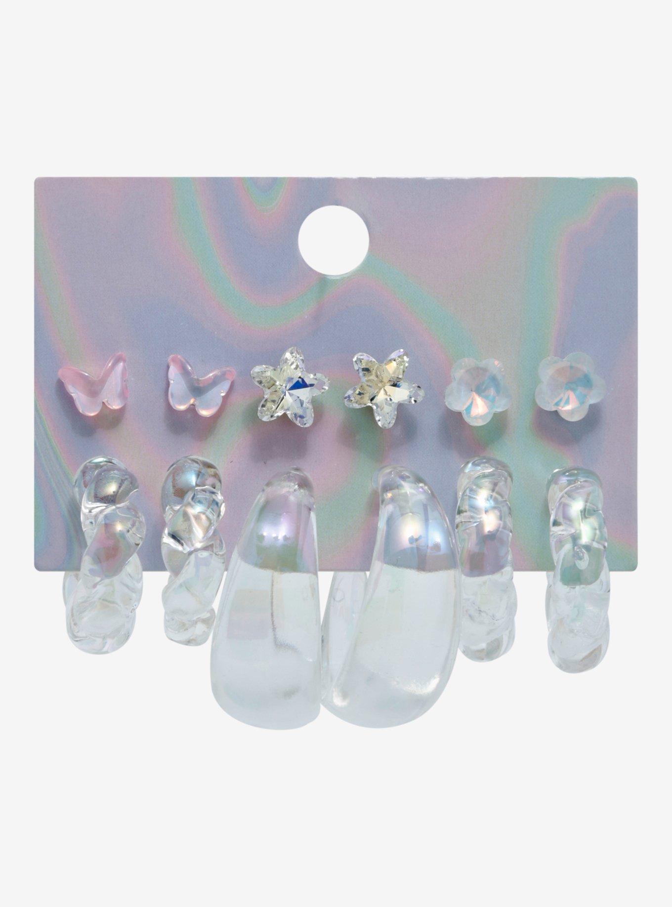 Sweet Society Iridescent Icon Hoop Earring Set, , hi-res