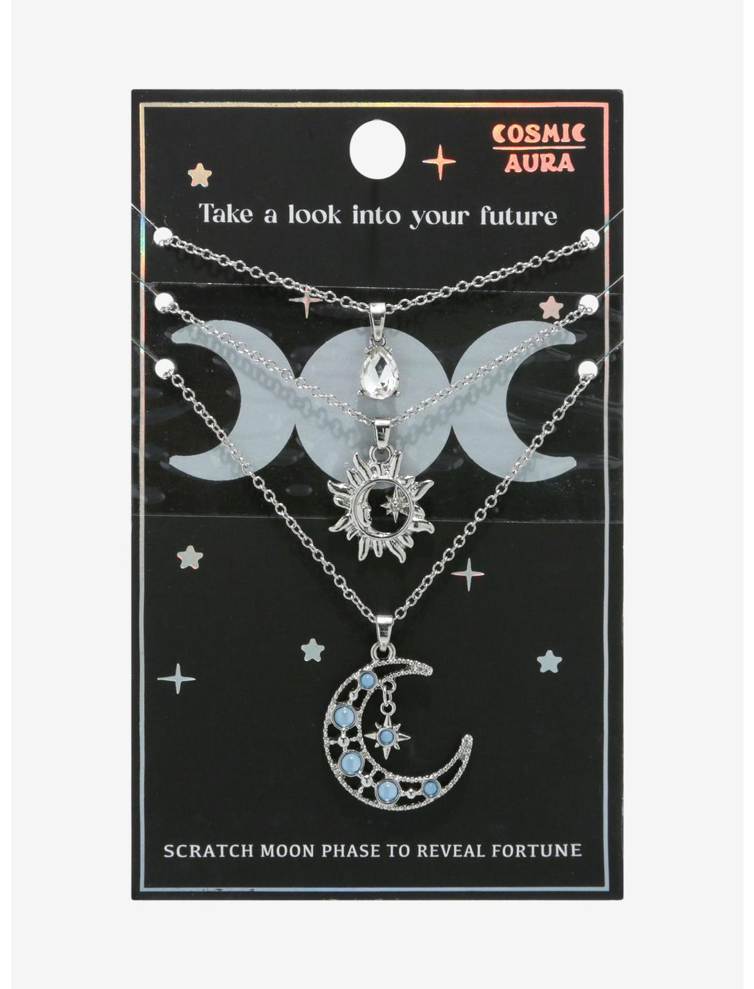 Cosmic Aura Blue Moon Celestial Necklace Set, , hi-res
