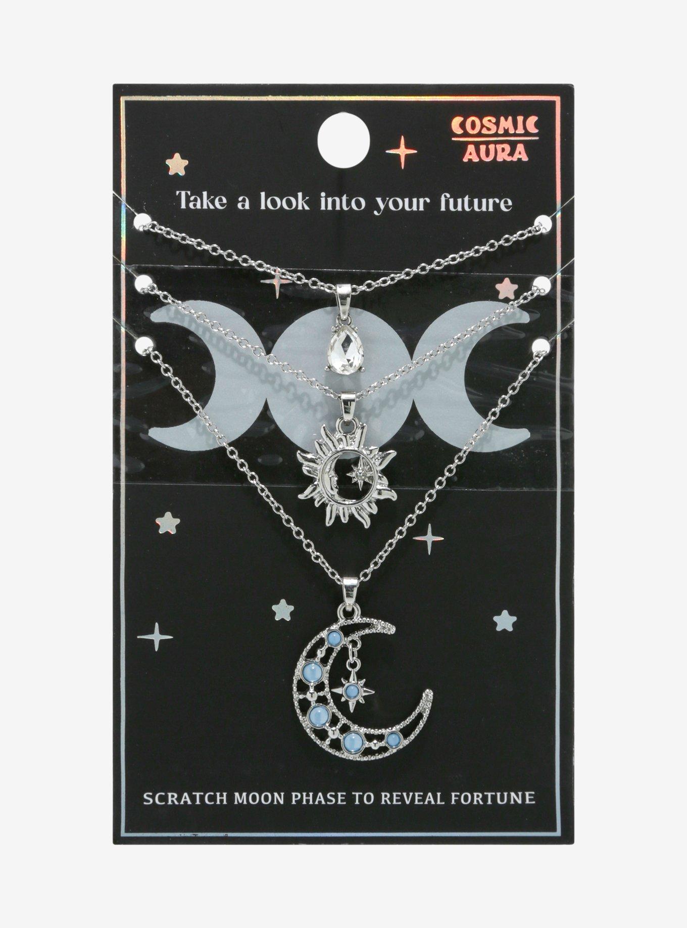 Cosmic Aura Blue Moon Celestial Necklace Set, , hi-res