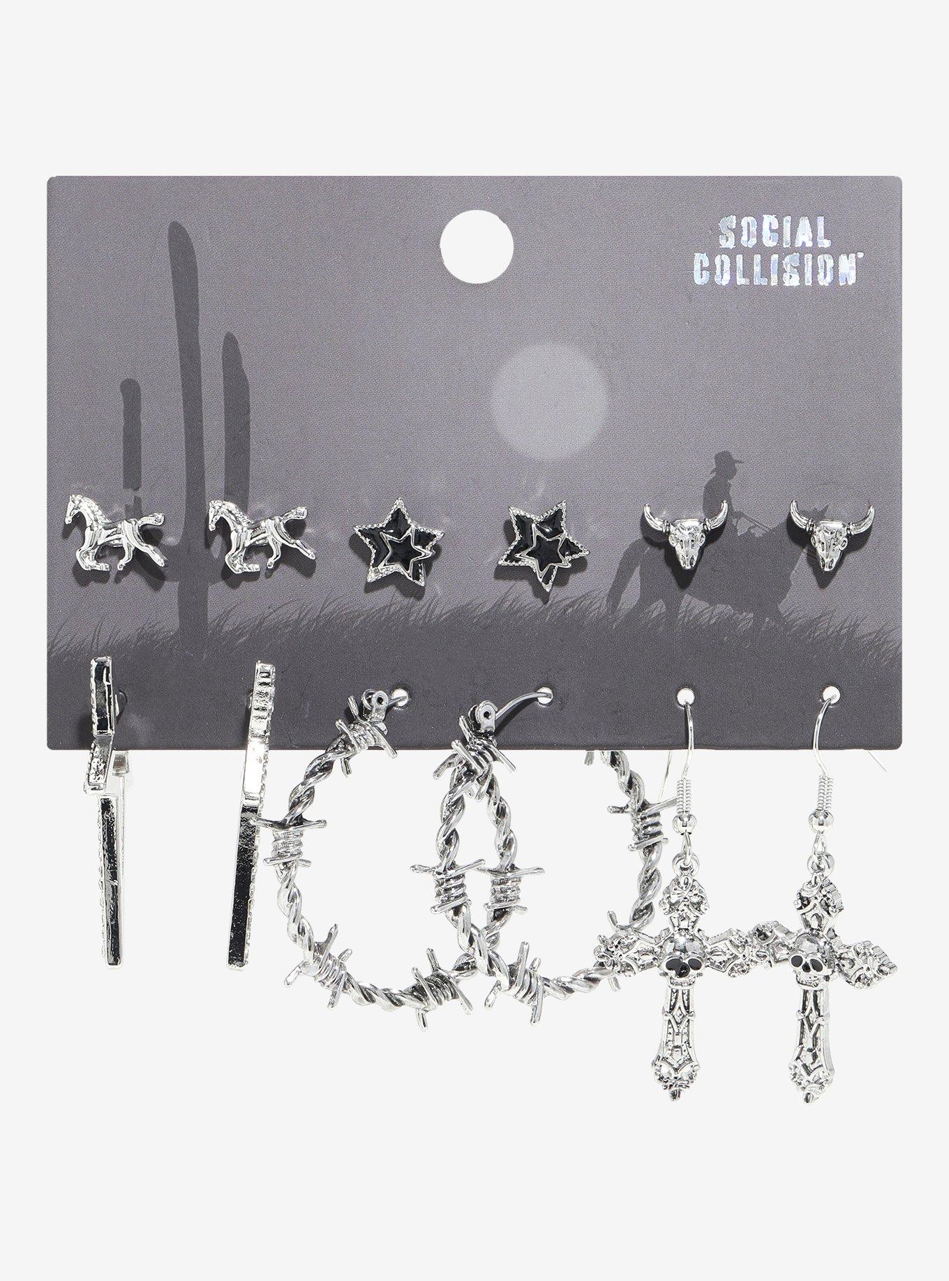 Social Collision Goth Cowboy Earring Set, , hi-res