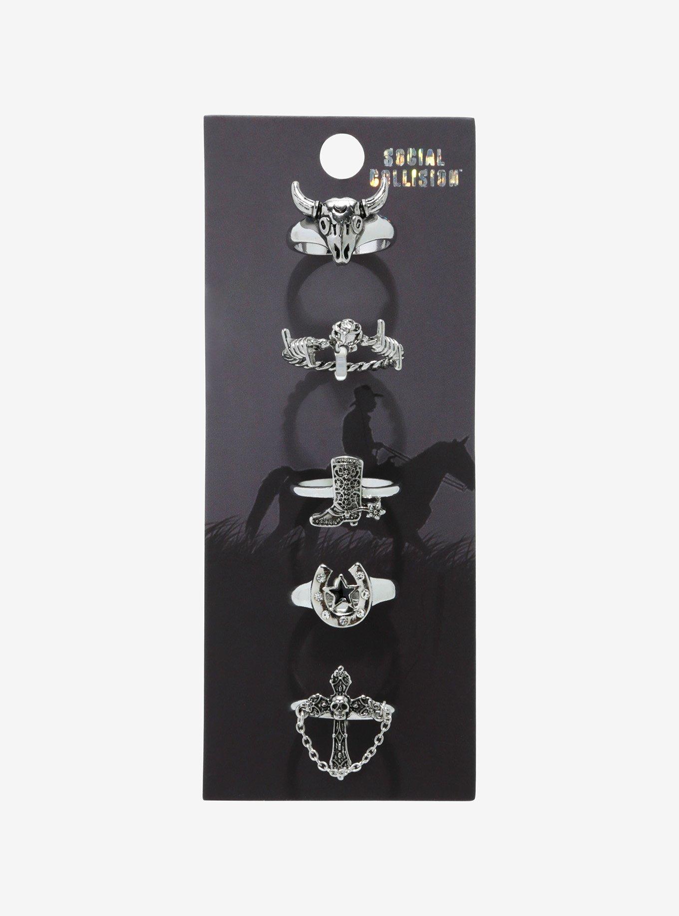 Social Collision® Gothic Western Ring Set, , hi-res