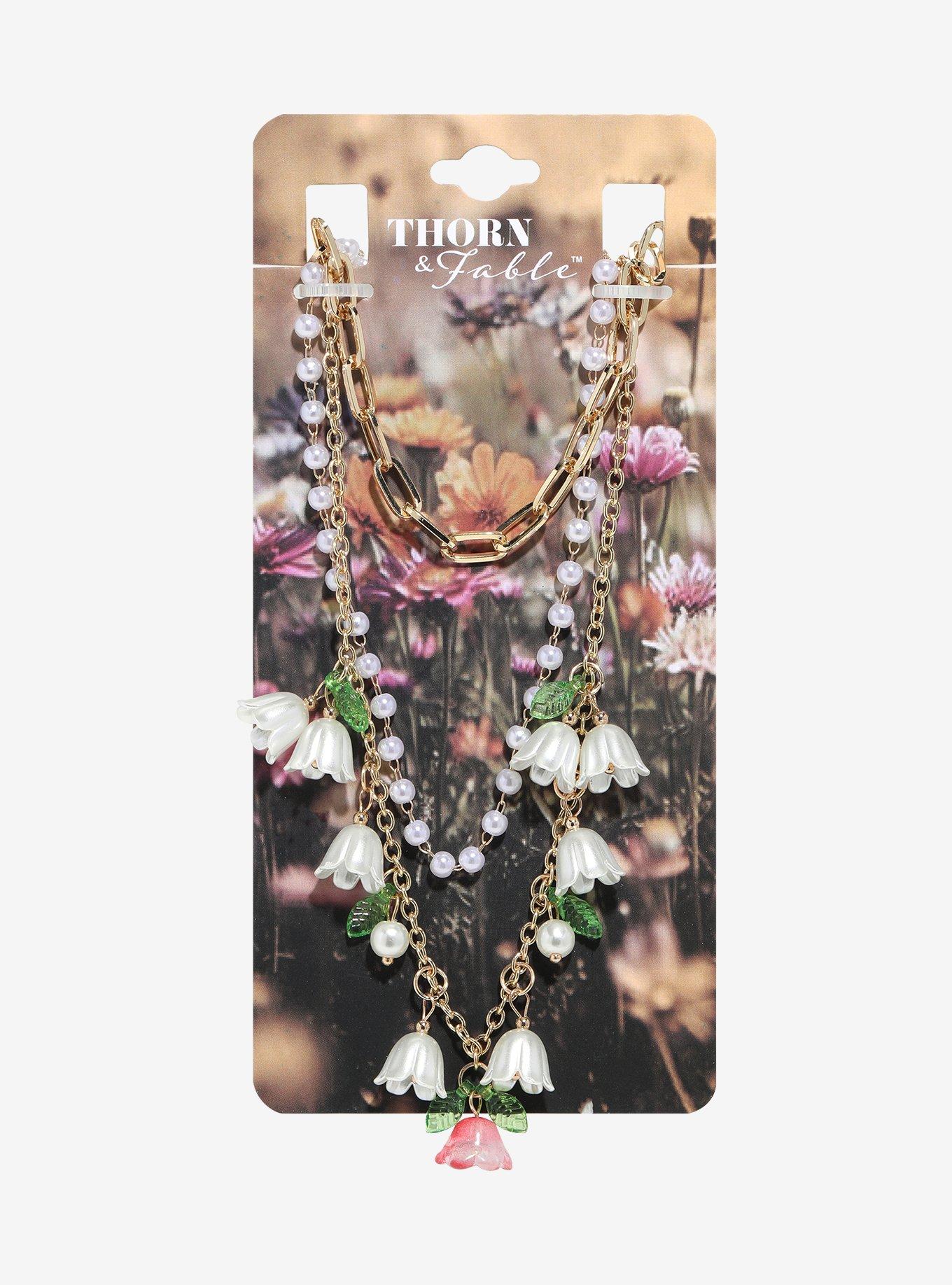 Thorn & Fable Floral Charm Layered Necklace, , hi-res